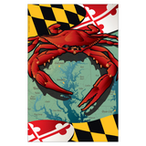 Maryland Red Crab Garden Flag by Joe Barsin, 12x18