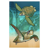 Coastal Sea Turtle of the Atlantic Garden Flag by Joe Barsin, 12x18