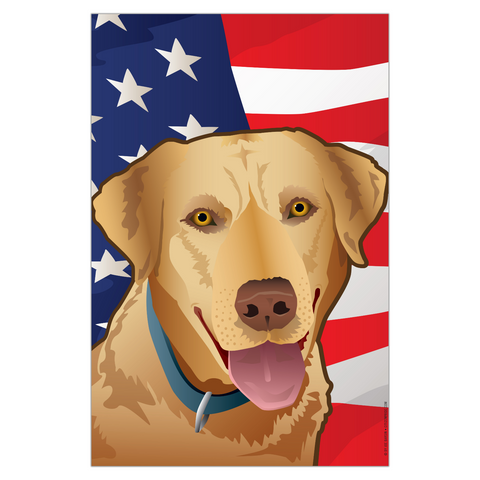 USA Yellow Lab Garden Flag by Joe Barsin, 12x18