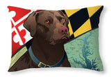 Maryland Chocolate Lab - Throw Pillow