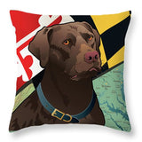 Maryland Chocolate Lab - Throw Pillow