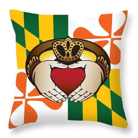 Maryland Irish Claddagh - Throw Pillow