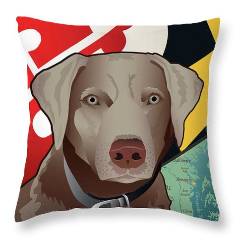 Maryland Silver Lab - Throw Pillow