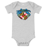 Blue Crab Maryland Crest, Baby Onesie