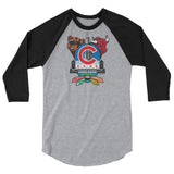 Chicago Sports Fan Crest - Unisex 3/4 sleeve raglan shirt