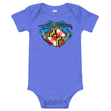 Blue Crab Maryland Crest, Baby Onesie