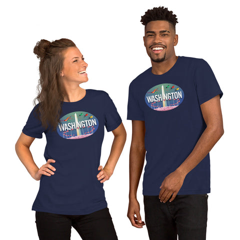 Washington DC skyline Oval, Short-Sleeve Unisex T-Shirt