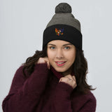 Birdland Baltimore Raven and Oriole MD Shield, Embroidered Beanie Pom-Pom