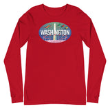 Washington DC skyline Oval, Unisex Long Sleeve Tee