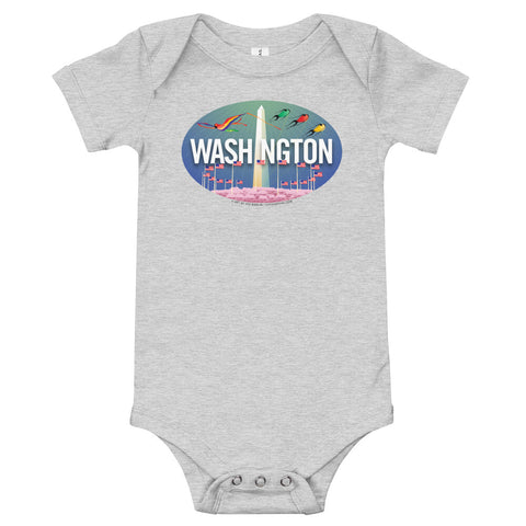 Washington DC skyline Oval, Baby Onesie