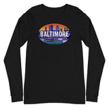 Baltimore Skyline Oval, Unisex Long Sleeve Tee