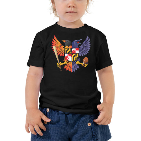 Birdland Baltimore Raven & Oriole Maryland Crest - Toddler Tee