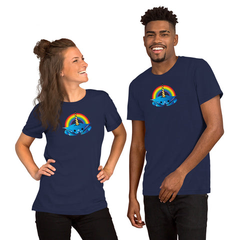 Unicorn Crab w/ Rainbow, Short-Sleeve Unisex T-Shirt