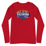 Baltimore Skyline Oval, Unisex Long Sleeve Tee