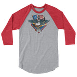 Fly, Philly, Fly! Sports Fan Crest - Unisex 3/4 sleeve raglan shirt