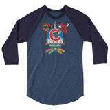 Chicago Sports Fan Crest - Unisex 3/4 sleeve raglan shirt