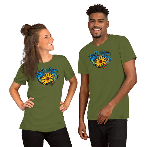 Blue Crab Maryland Black-Eyed Susan, Short-Sleeve Unisex T-Shirt