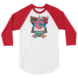 Chicago Sports Fan Crest - Unisex 3/4 sleeve raglan shirt