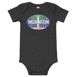 Washington DC skyline Oval, Baby Onesie