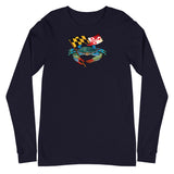 Blue Crab Maryland Flag, Unisex Long Sleeve Tee