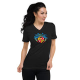 Blue Crab LOVE Crest - Unisex Short Sleeve V-Neck T-Shirt