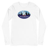 Annapolis Red Sailboat Oval, Unisex Long Sleeve Tee