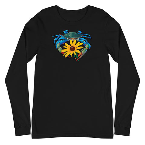 Blue Crab Maryland Black-Eyed Susan, Unisex Long Sleeve Tee