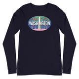 Washington DC skyline Oval, Unisex Long Sleeve Tee