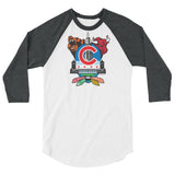 Chicago Sports Fan Crest - Unisex 3/4 sleeve raglan shirt