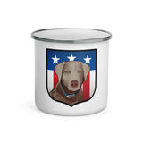 US Silver Lab, Enamel Mug 12 oz