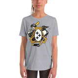 Pittsburgh - Three Rivers Roar Sports Fan Crest - Youth Short Sleeve T-Shirt