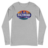 Baltimore Skyline Oval, Unisex Long Sleeve Tee