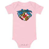 Blue Crab Maryland Crest, Baby Onesie