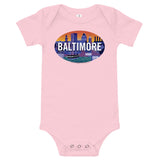 Baltimore Skyline Oval, Baby Onesie