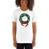 Holiday Crab Wreath, Short-Sleeve Unisex T-Shirt