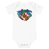 Blue Crab Maryland Crest, Baby Onesie