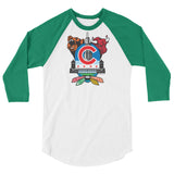 Chicago Sports Fan Crest - Unisex 3/4 sleeve raglan shirt