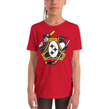 Pittsburgh - Three Rivers Roar Sports Fan Crest - Youth Short Sleeve T-Shirt