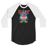 Chicago Sports Fan Crest - Unisex 3/4 sleeve raglan shirt