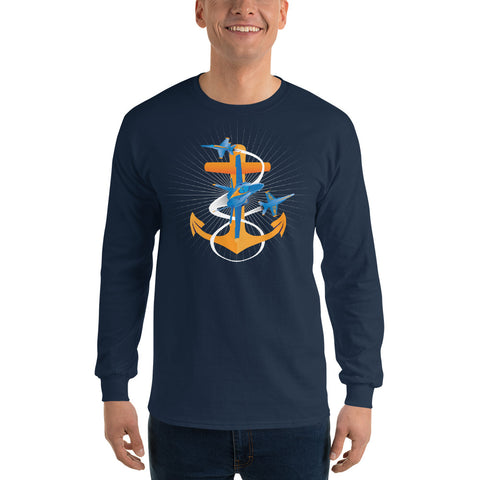 Blue Angels Fouled Anchor, Long Sleeve Shirt