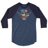 Fly, Philly, Fly! Sports Fan Crest - Unisex 3/4 sleeve raglan shirt