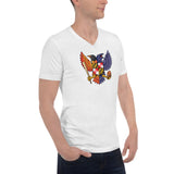 Birdland Baltimore Raven & Oriole Maryland Crest - Unisex Short Sleeve V-Neck T-Shirt