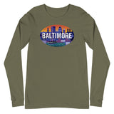 Baltimore Skyline Oval, Unisex Long Sleeve Tee