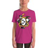 Pittsburgh - Three Rivers Roar Sports Fan Crest - Youth Short Sleeve T-Shirt