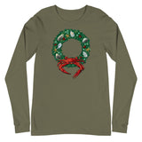 Holiday Crab Wreath, Unisex Long Sleeve Tee