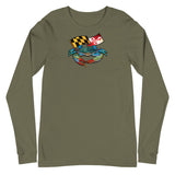 Blue Crab Maryland Flag, Unisex Long Sleeve Tee