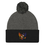 Birdland Baltimore Raven and Oriole MD Shield, Embroidered Beanie Pom-Pom