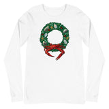 Holiday Crab Wreath, Unisex Long Sleeve Tee