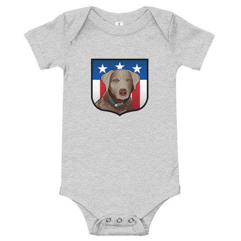 US Silver Lab Crest, Baby Onesie