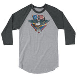 Fly, Philly, Fly! Sports Fan Crest - Unisex 3/4 sleeve raglan shirt